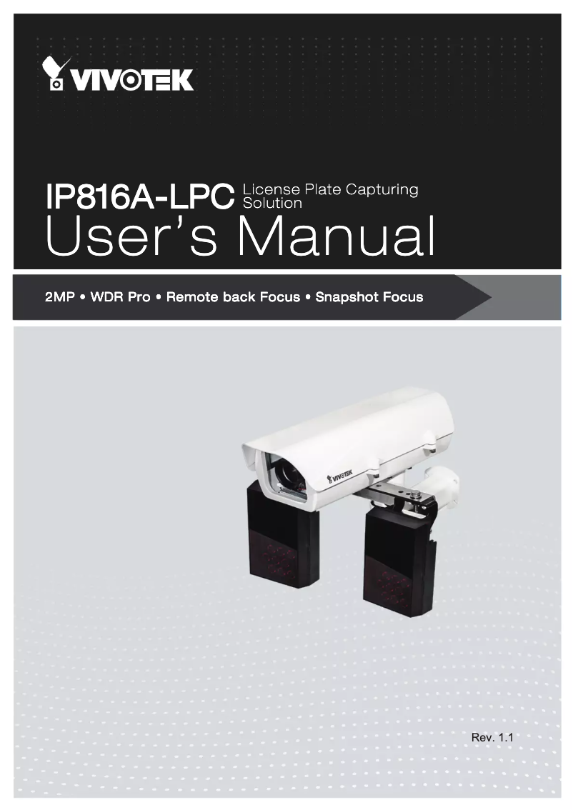 Page 1 de la notice Manuel utilisateur Vivotek IP816A-LPC