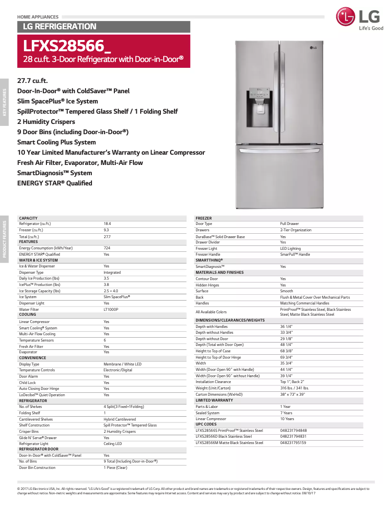 Image de la première page du manuel de l'appareil LFXS28566