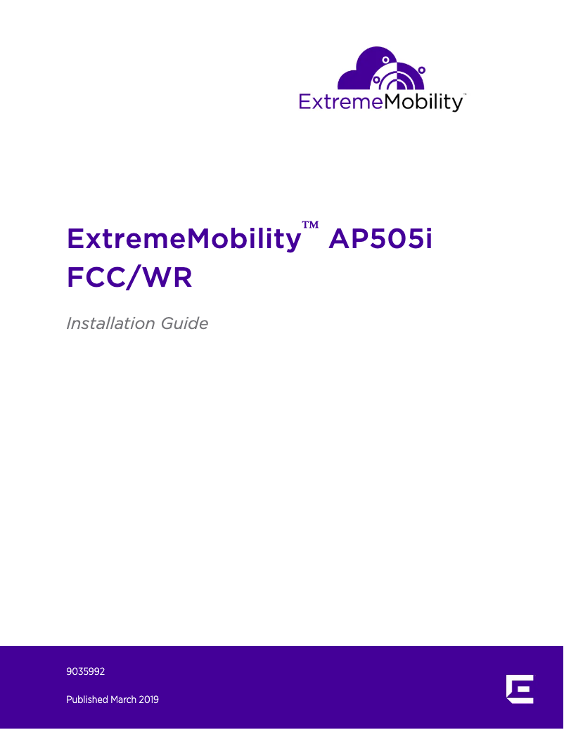 Page n°1 - Manuel utilisateur Extreme Networks AP505i