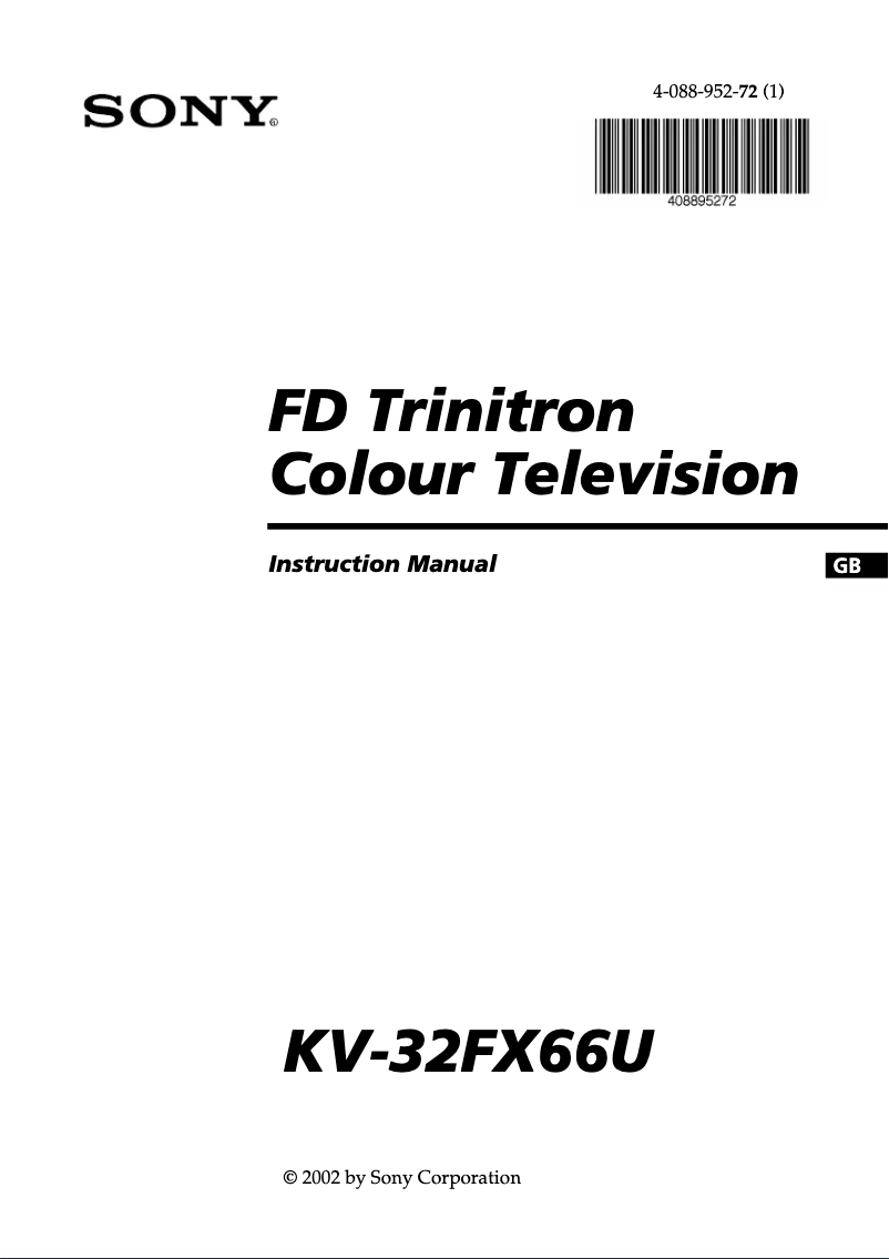 Image de la première page du manuel de l'appareil KV-32FX66U