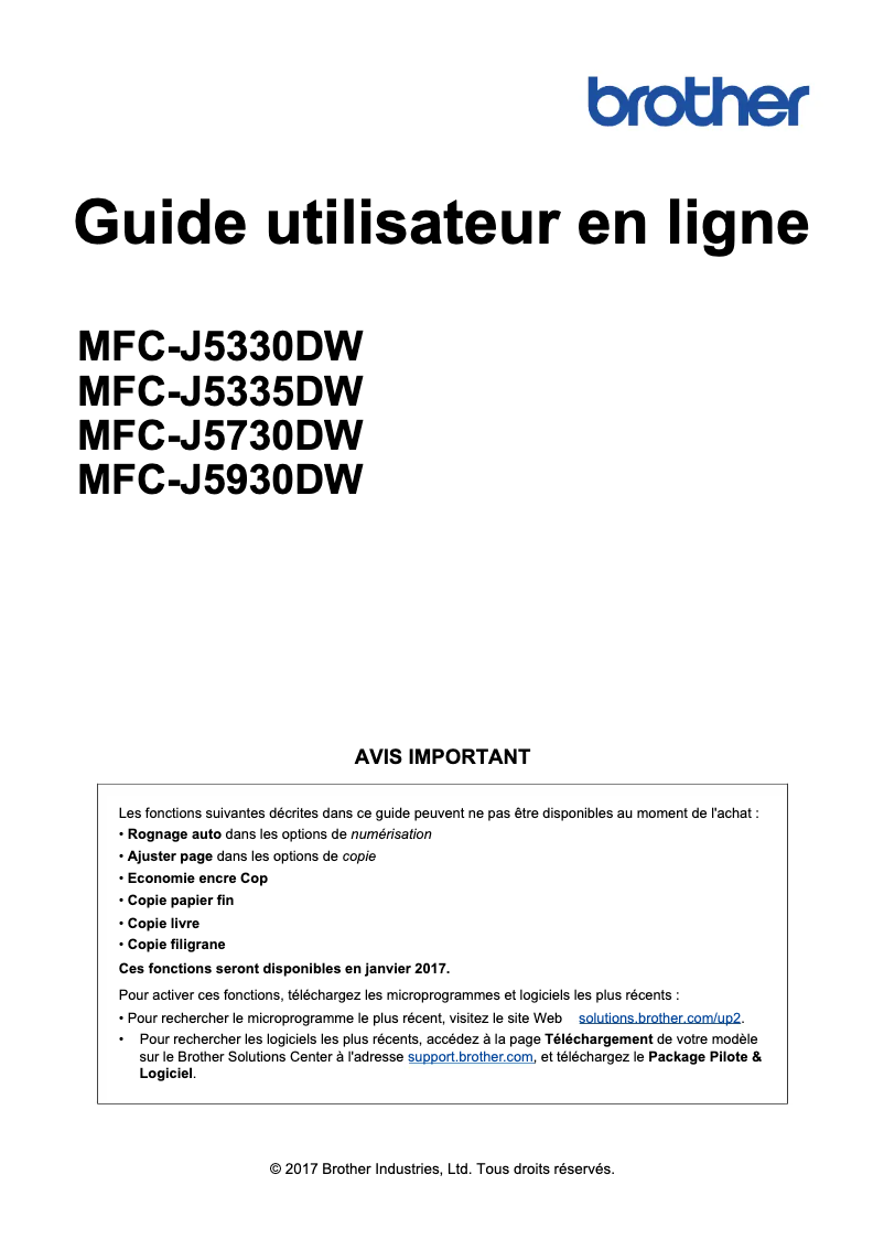 Page n°1 - Manuel utilisateur Brother MFC-J5330DW