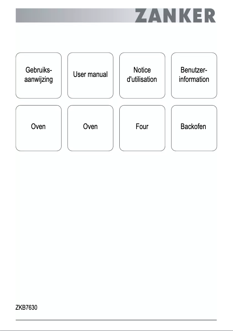 Page n°1 - Manuel utilisateur Zanker ZKB7630