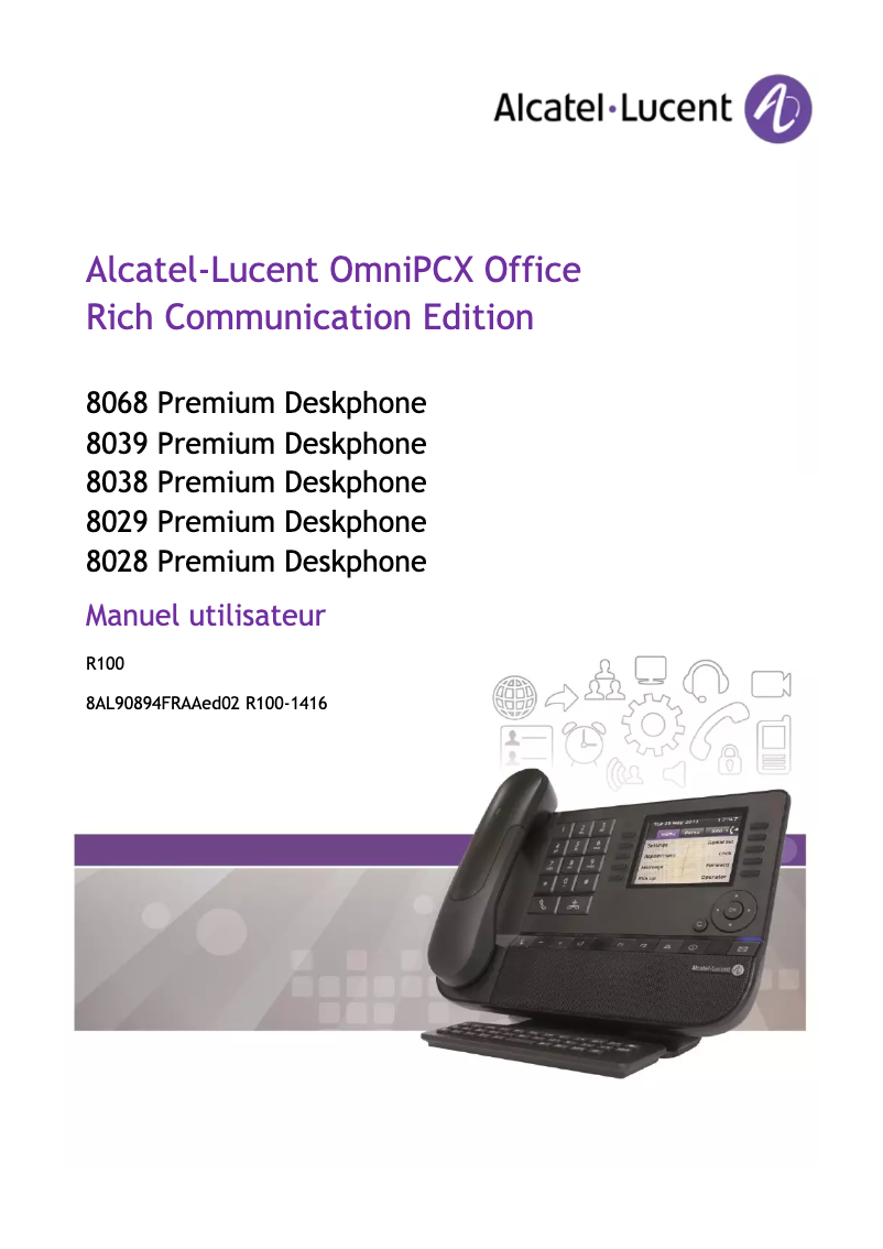 Page 1 de la notice Manuel utilisateur Alcatel-Lucent Premium Deskphone 8038