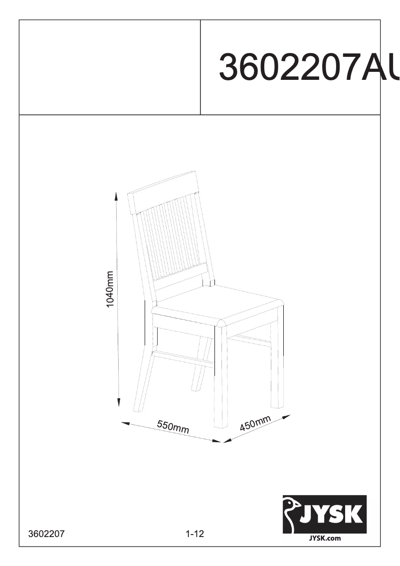 Page n°1 - Manuel utilisateur JYSK Aulum