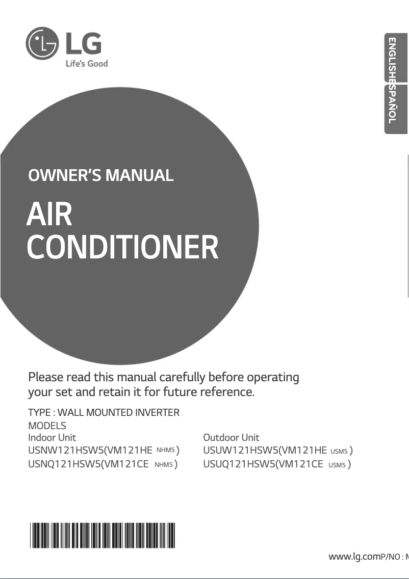 Image de la première page du manuel de l'appareil VM121HE