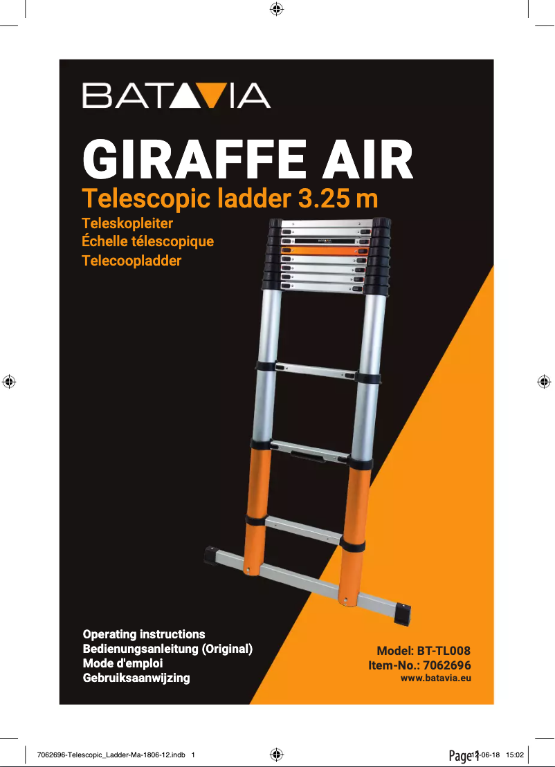Page 1 de la notice Manuel utilisateur Batavia Giraffe Air 3.25