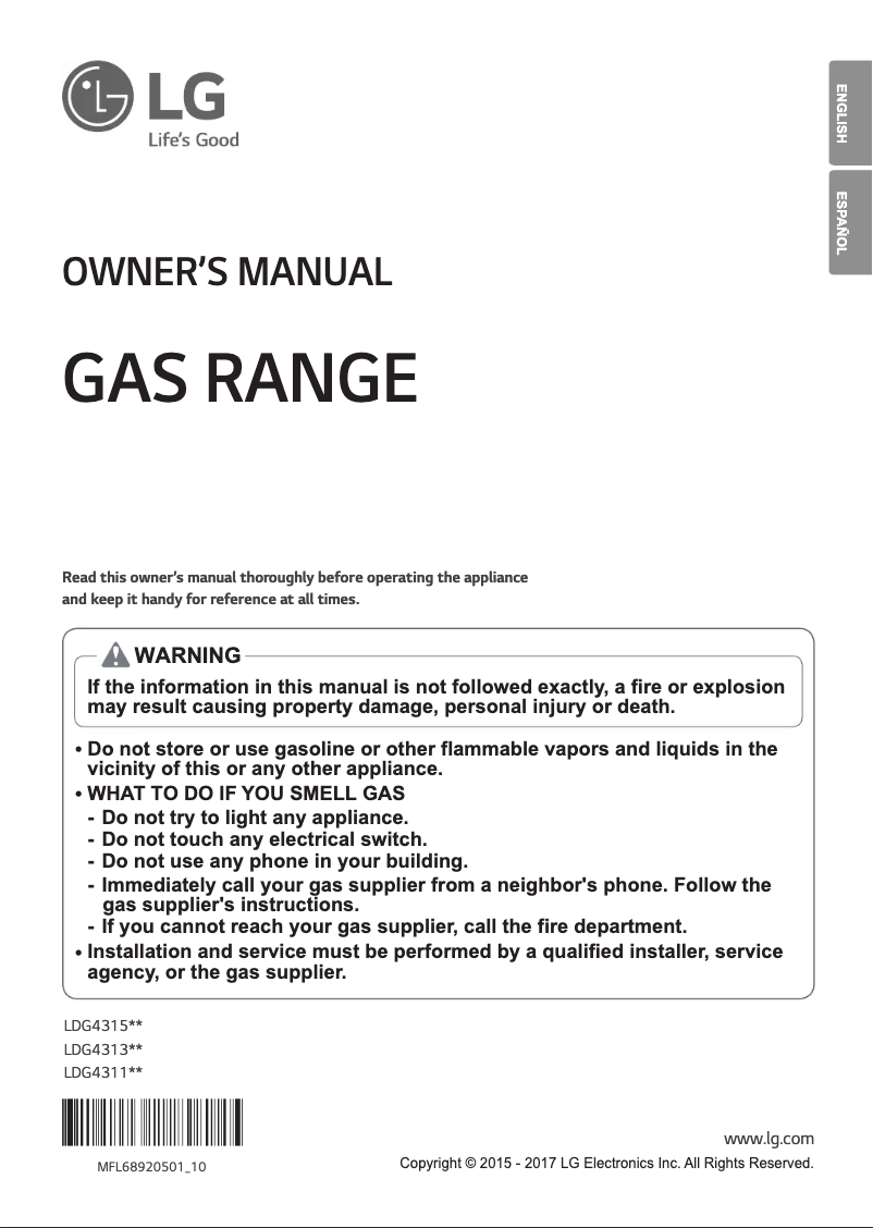 Image de la première page du manuel de l'appareil LDG4311ST