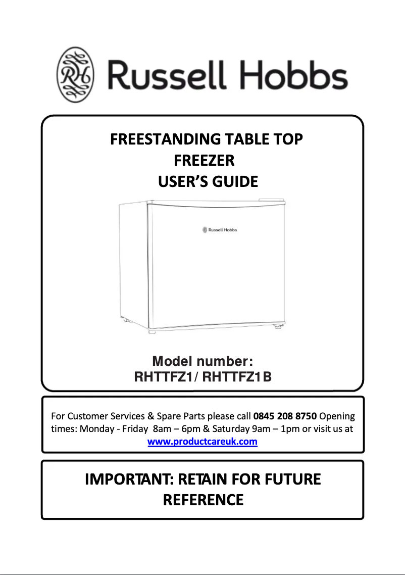 Página 1 del manual Manual de usuario Russell Hobbs RHTTFZ0E1