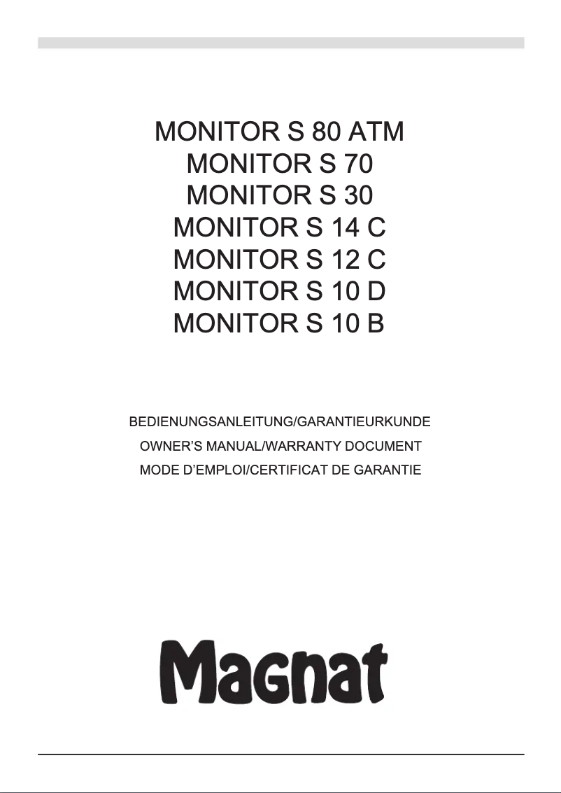 Page n°1 - Manuel utilisateur Magnat Monitor S 80 ATM