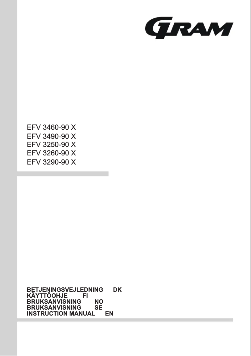 Page 1 de la notice Manuel utilisateur Gram EFV 3260-90 X
