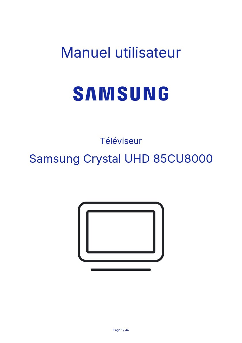 Page n°1 - Manuel utilisateur Samsung Crystal UHD 85CU8000