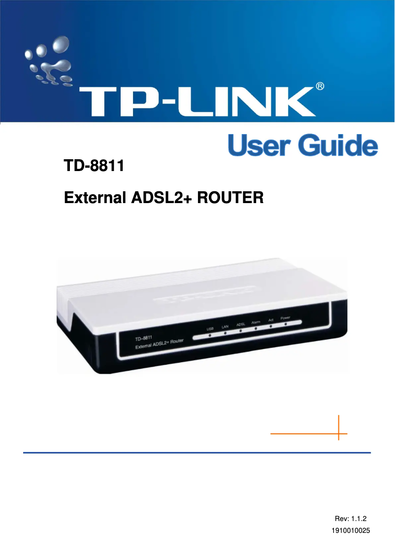 Page 1 de la notice Manuel utilisateur TP-Link TD-8811B