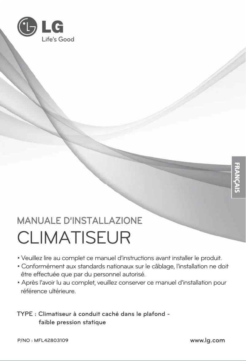 Image de la première page du manuel de l'appareil ARNU07GB1G2
