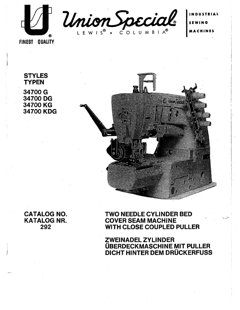 Page 1 de la notice Manuel utilisateur Union Special 34700KG