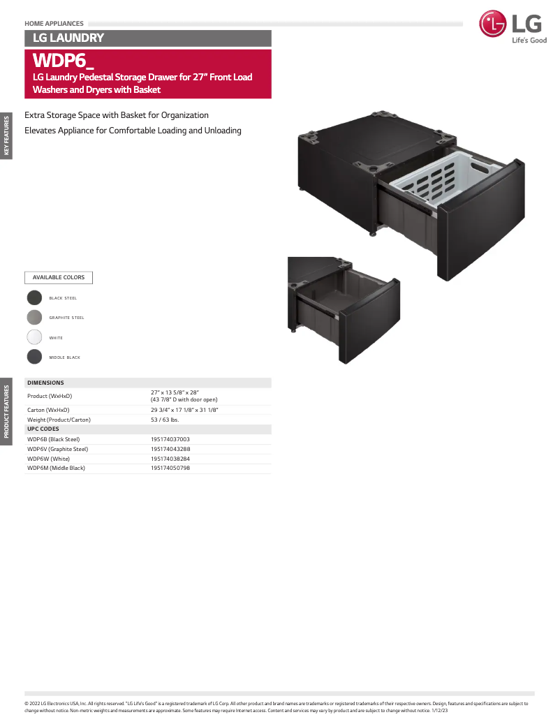 Image de la première page du manuel de l'appareil WDP6V