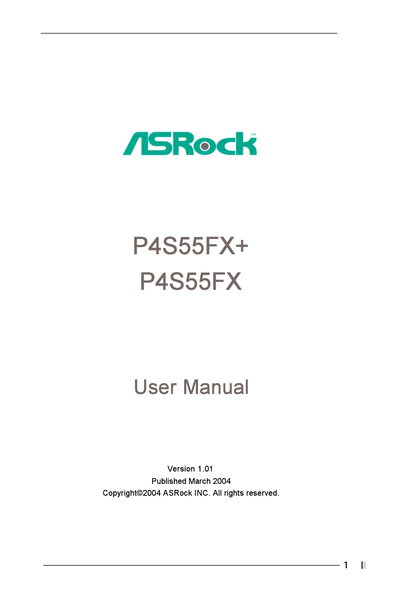 Página 1 del manual Manual de usuario Asrock P4S55FX