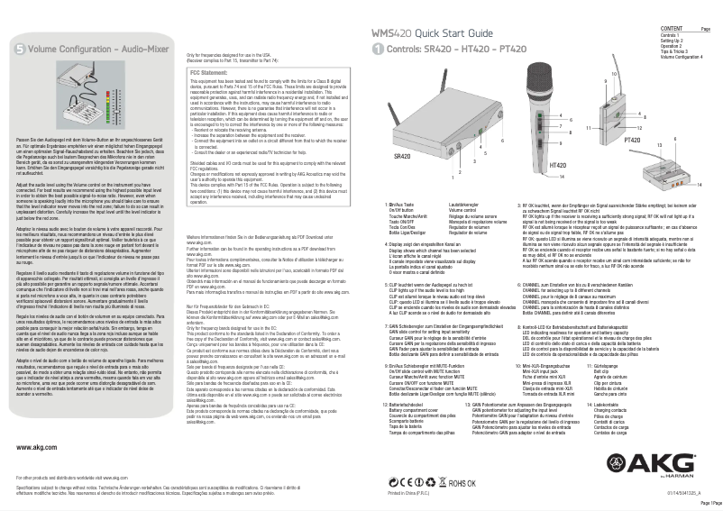 Page n°1 - Guide de démarrage rapide AKG HT420