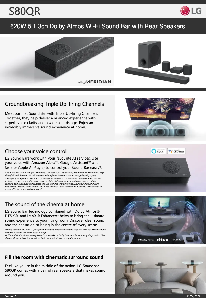 Page n°1 - Fiche technique LG S80QR