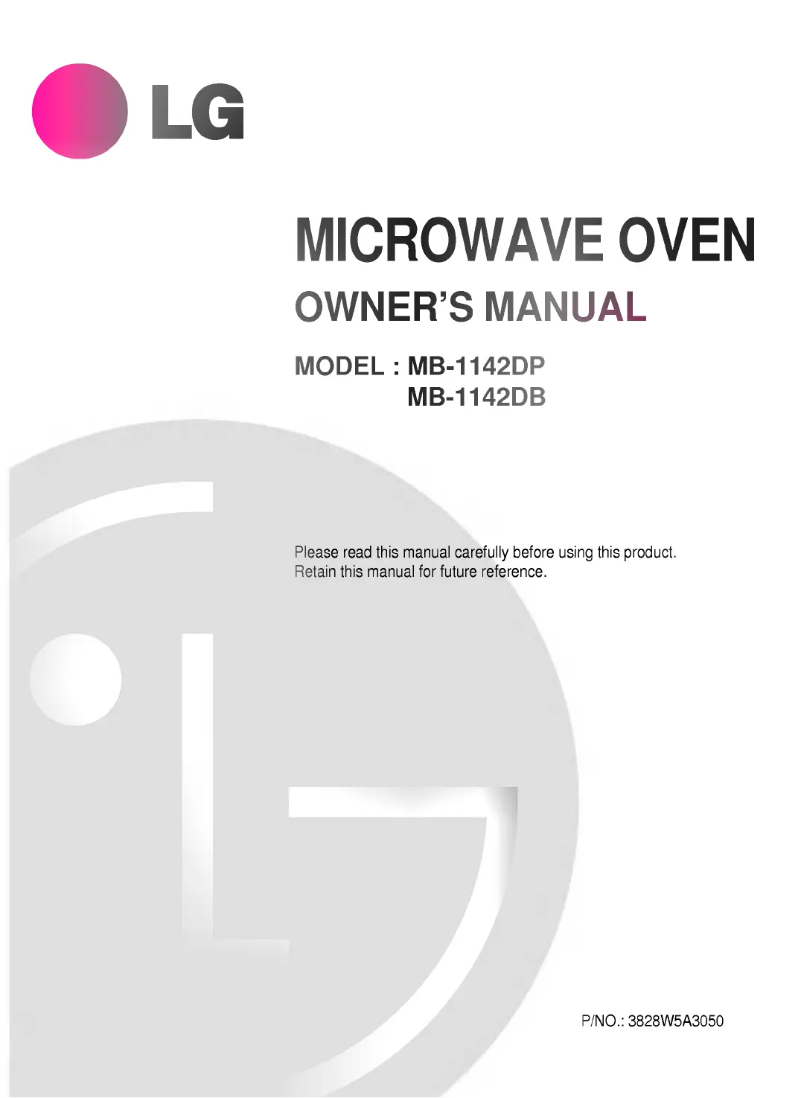 Page n°1 - Manuel utilisateur LG MH-1142DP