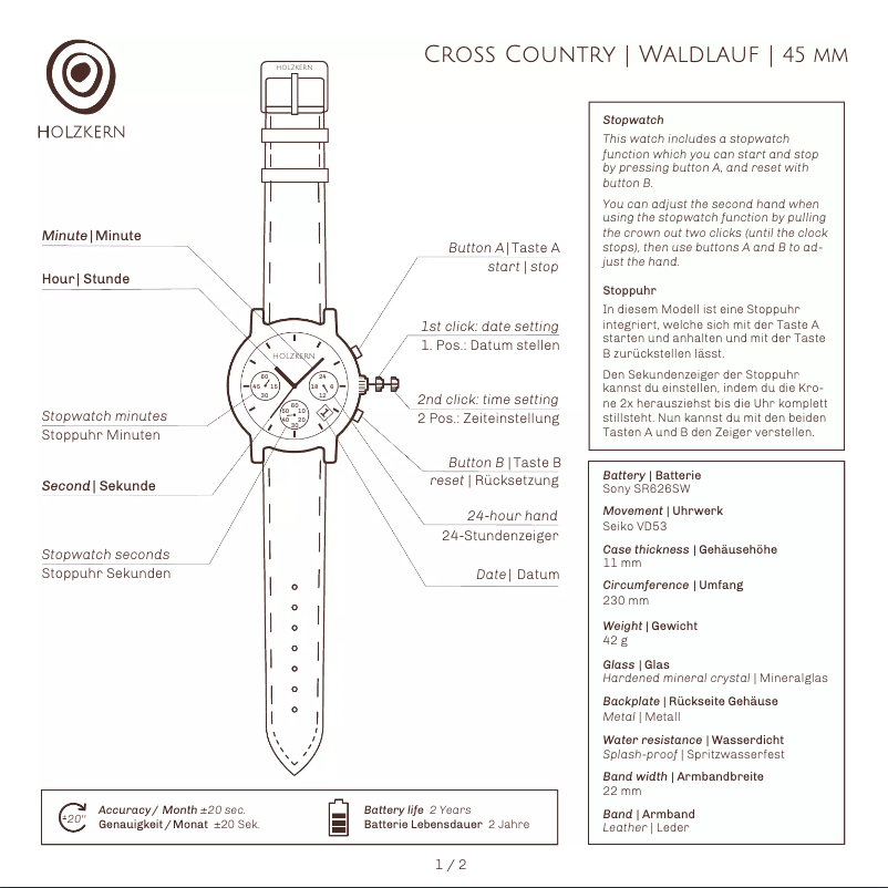 Image de la première page du manuel de l'appareil Gebirgsbach