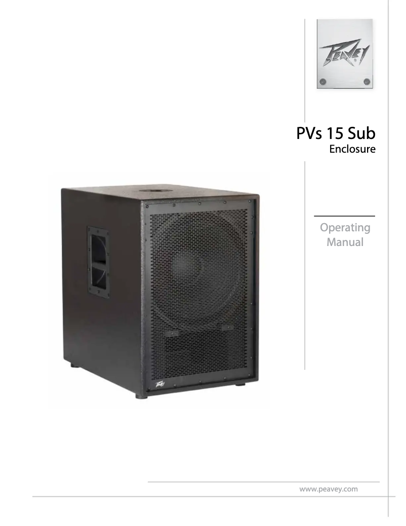 Page 1 de la notice Manuel utilisateur Peavey PVs 15