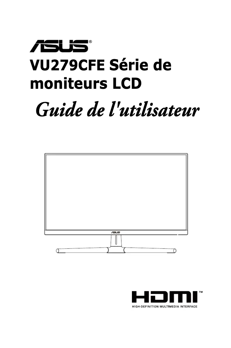 Page 1 de la notice Manuel utilisateur Asus VU279CFE
