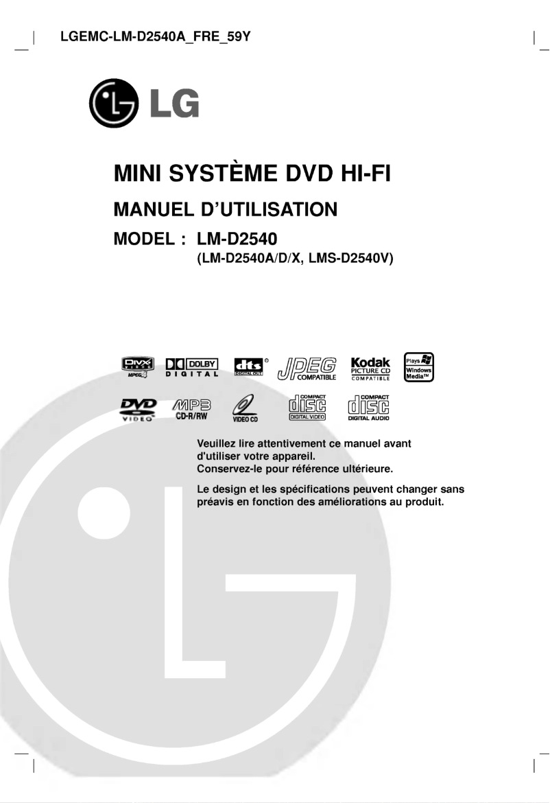 Page 1 of the manual User Manual LG LM-D2540