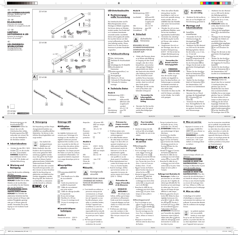 Page 1 de la notice Manuel utilisateur Livarno Lux IAN 85873
