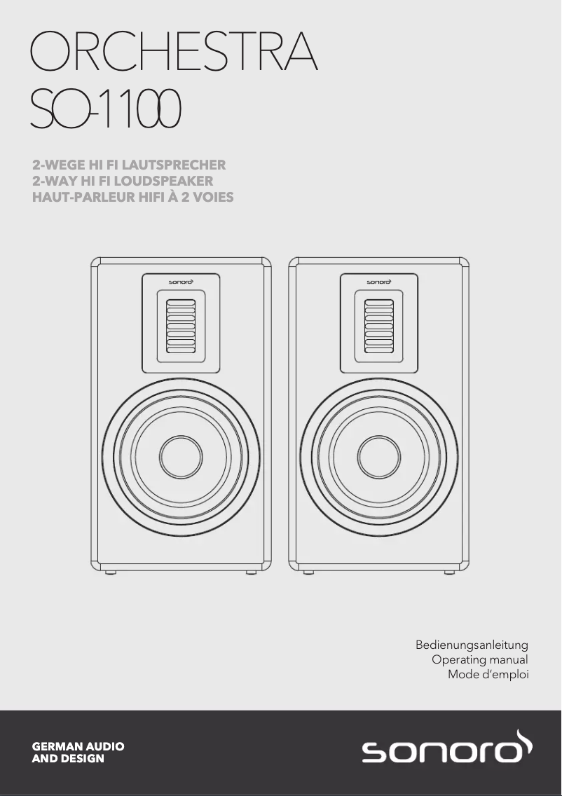 Page 1 de la notice Manuel utilisateur Sonoro Orchestra SO-11000