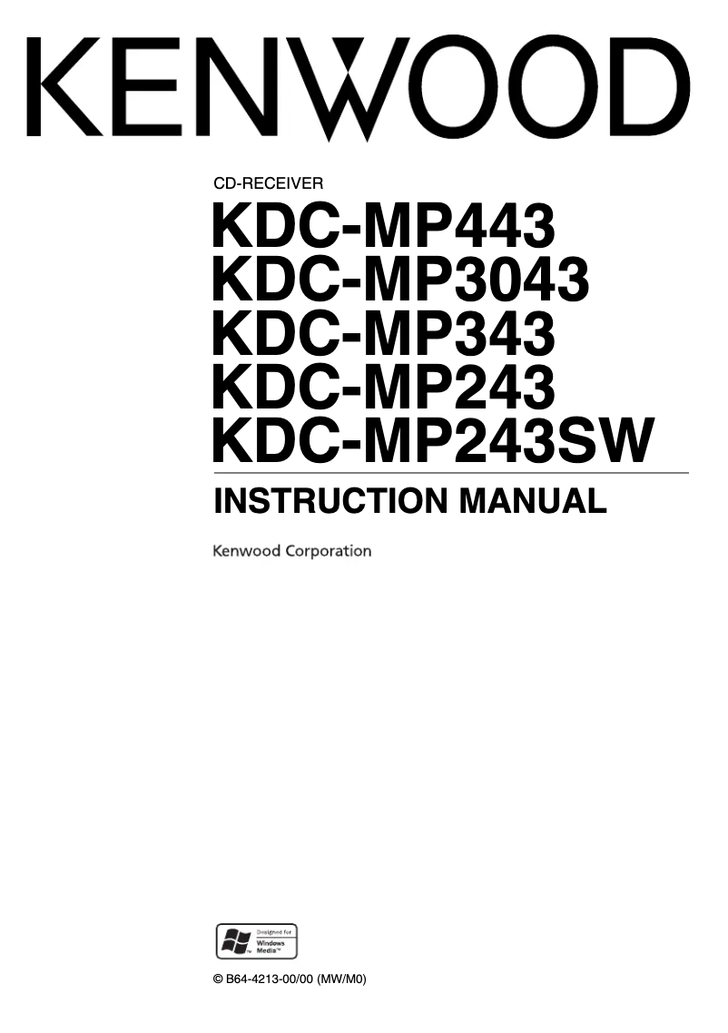 Page 1 de la notice Manuel utilisateur Kenwood KDC-MP443