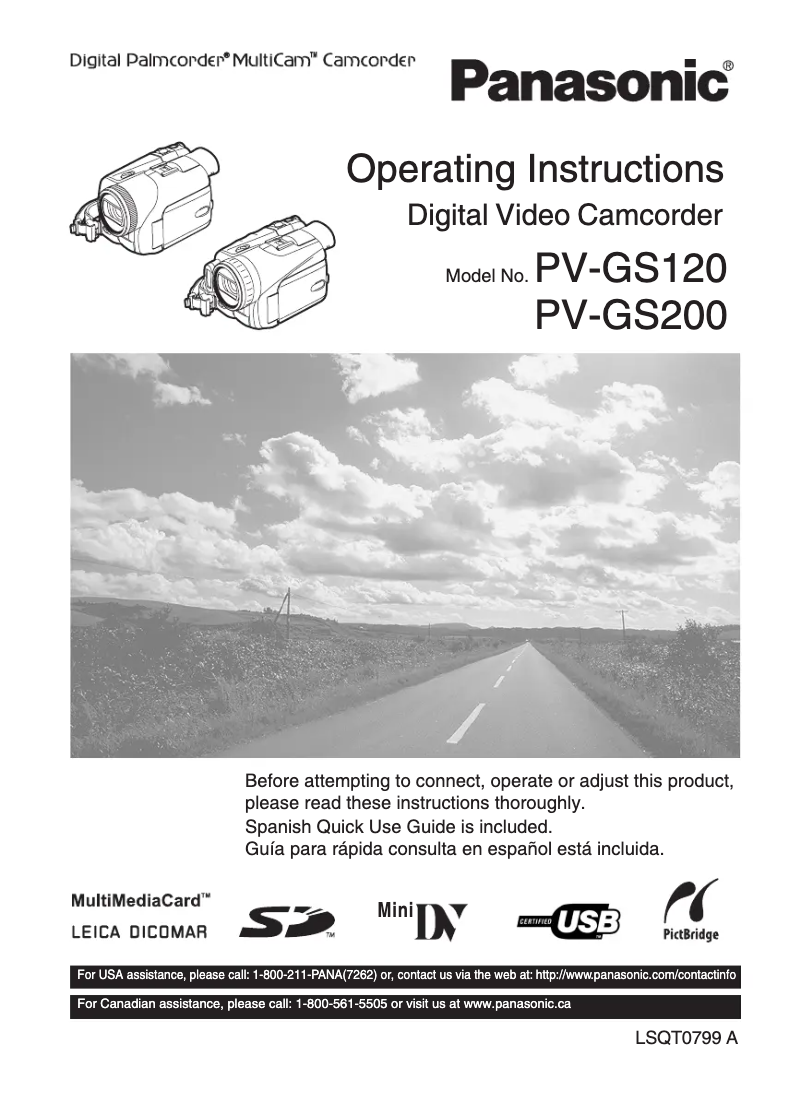 Page 1 de la notice Manuel utilisateur Panasonic PV-GS120