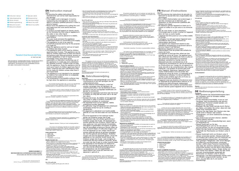 Page n°1 - Manuel utilisateur Princess 8 Oval Stone & Grill Party 162710