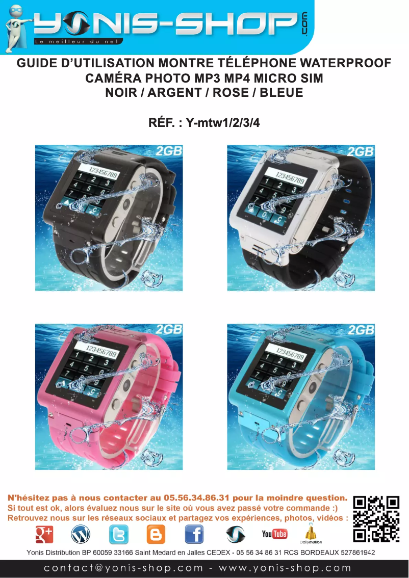 Page n°1 - Manuel utilisateur Yonis Y-MTW1