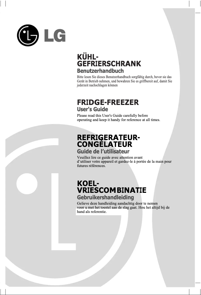 Page 1 de la notice Manuel utilisateur LG GR-B459BNFW