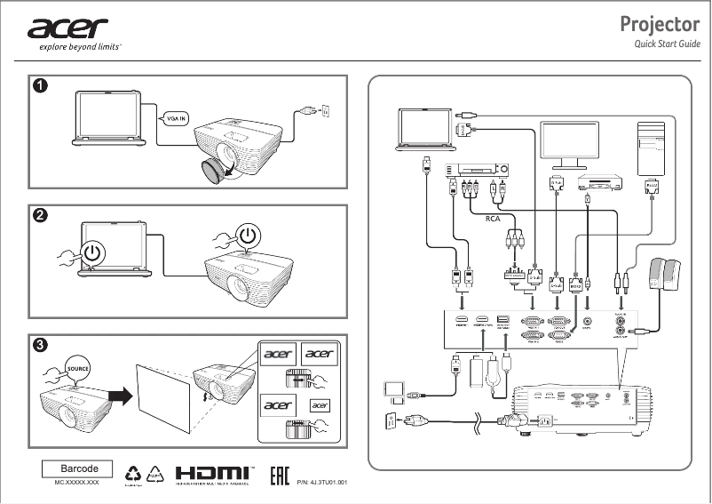 Page n°1 - Manuel utilisateur Acer P1650