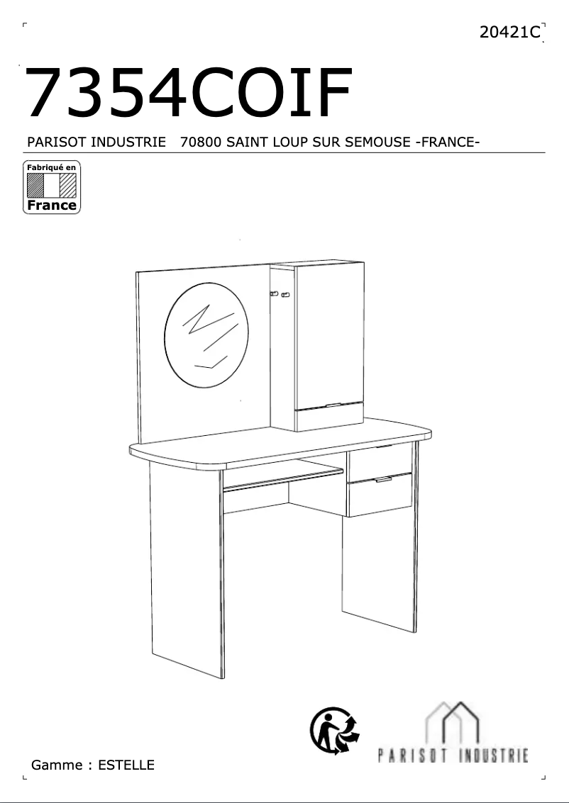 Page 1 de la notice Manuel utilisateur Parisot 6930BURE