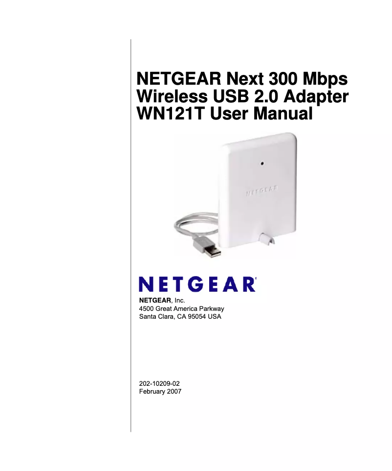 Page 1 de la notice Manuel utilisateur Netgear WN121T
