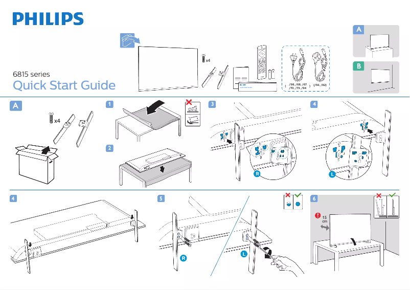 Page n°1 - Guide de démarrage rapide Philips 43PFT6815