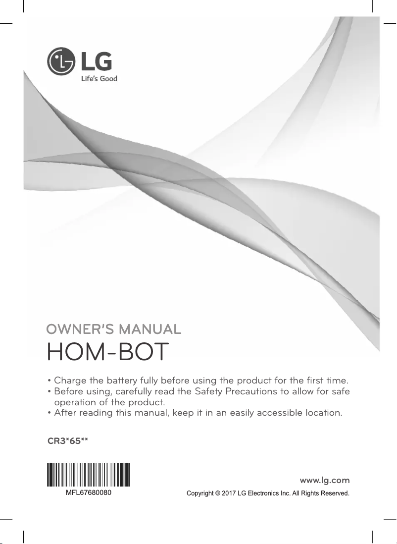 Page n°1 - Manuel utilisateur LG HOM-BOT Turbo+ CR3465BB