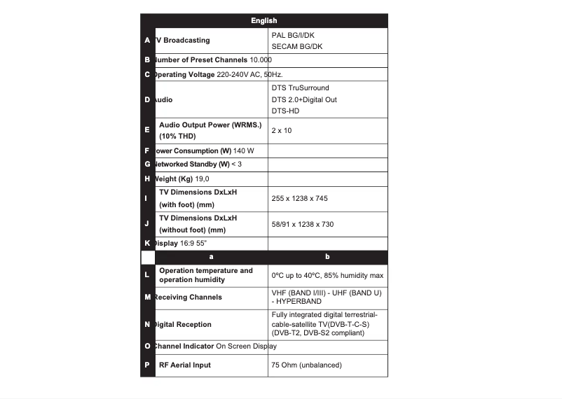 Page n°1 - Manuel utilisateur Toshiba 55U6863DG