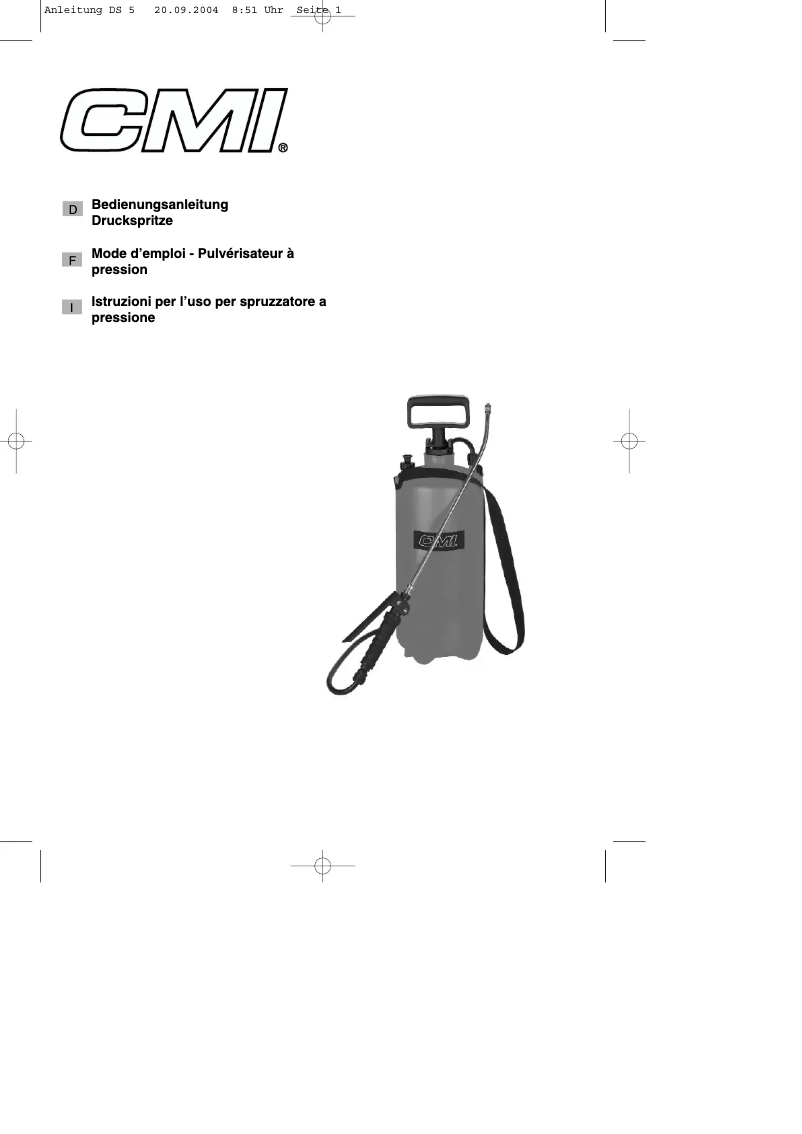 Page 1 de la notice Manuel utilisateur CMI DS 5