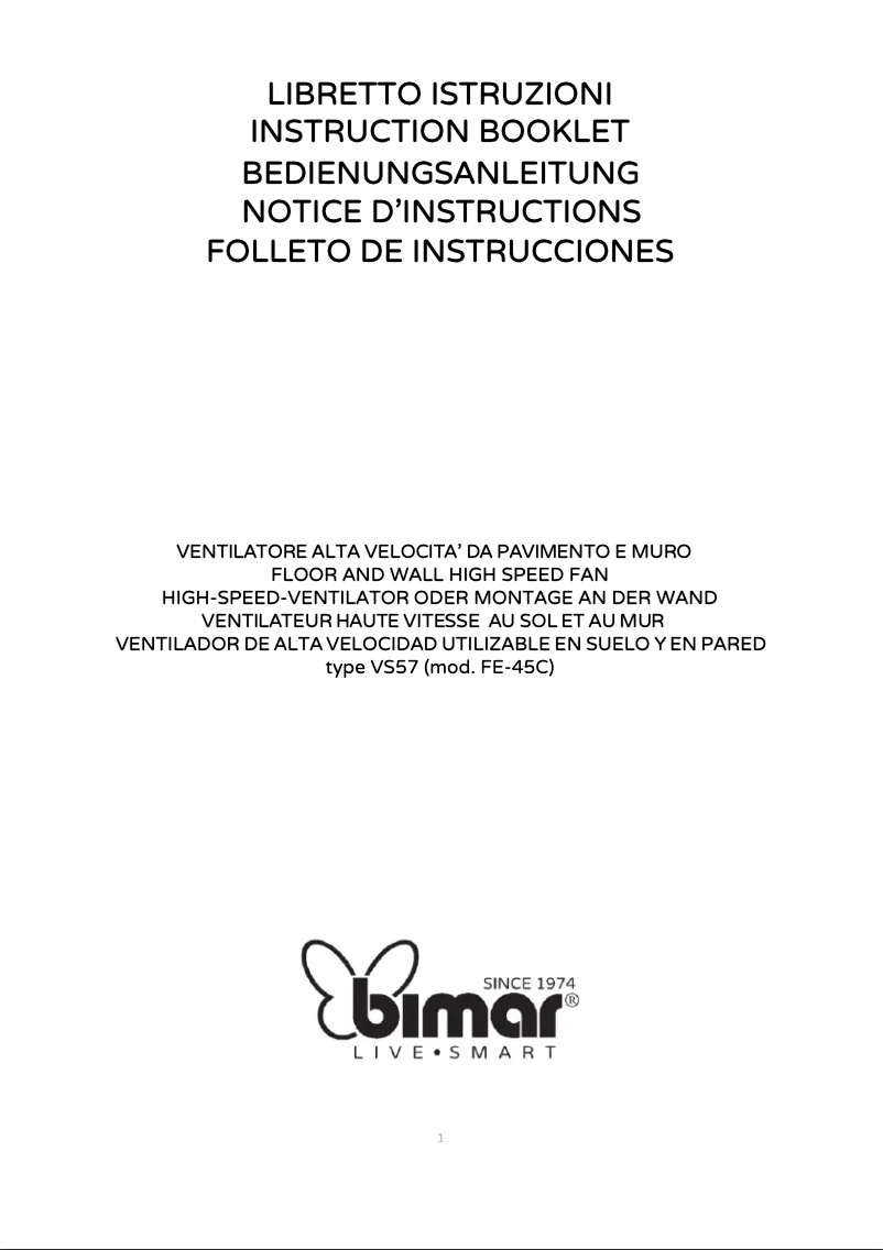 Page n°1 - Manuel utilisateur Bimar VS57