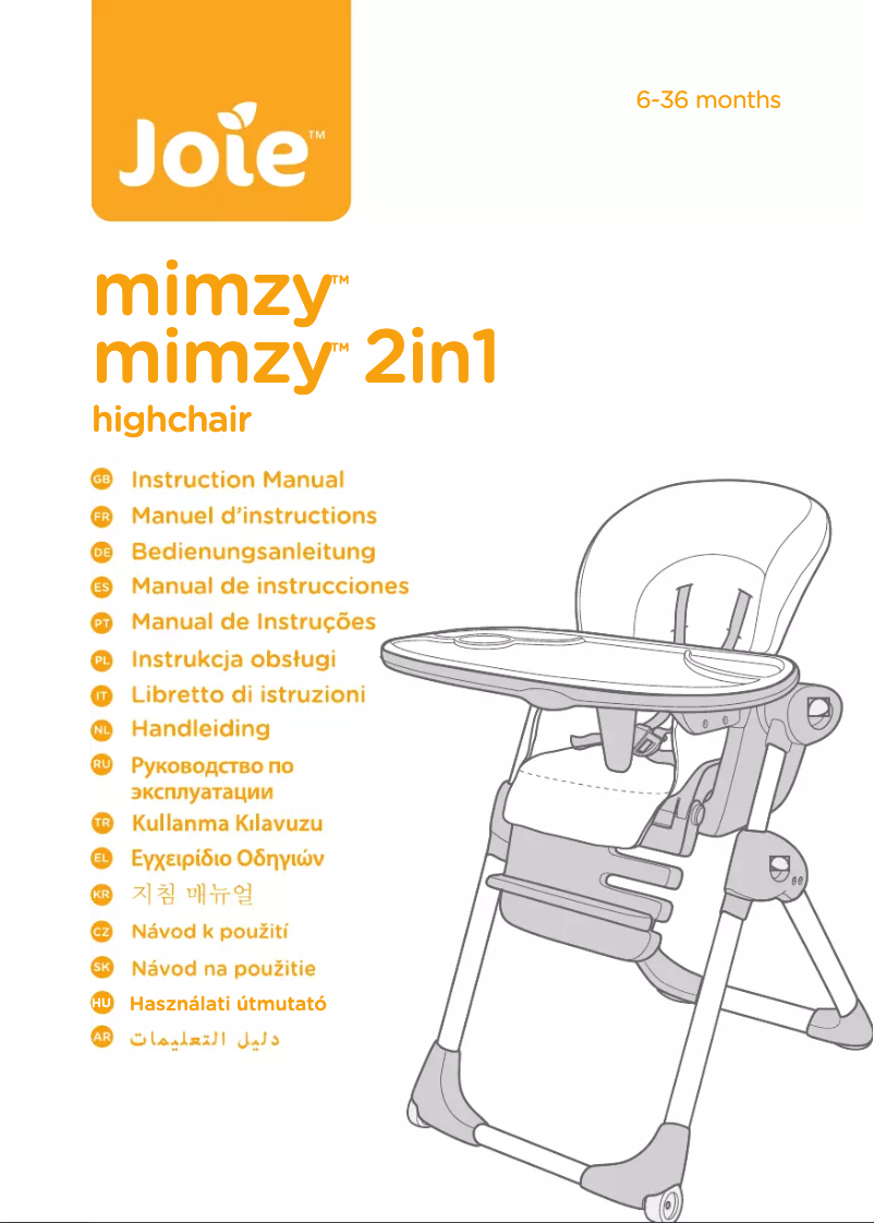 Page 1 de la notice Manuel utilisateur Joie Mimzy 2In1