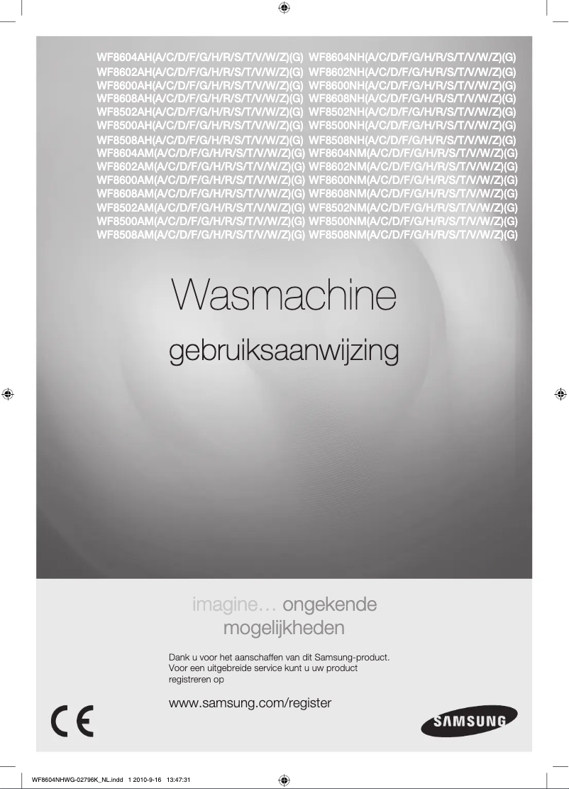 Page n°1 - Manuel utilisateur Samsung WF8500AH