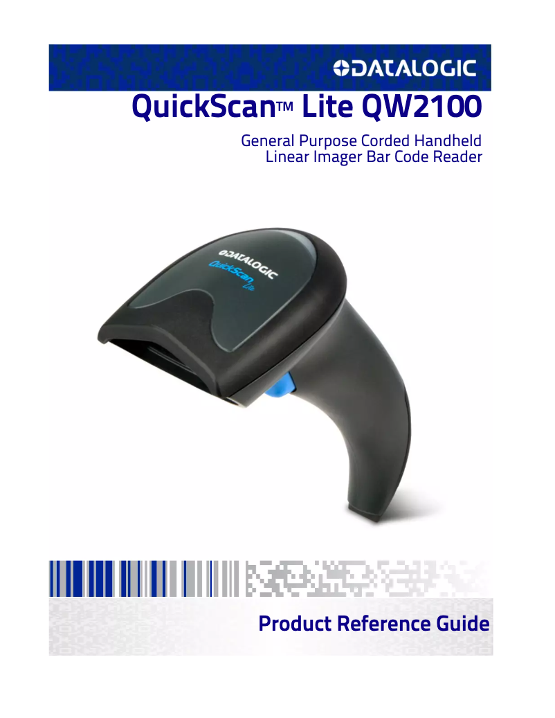 Page 1 de la notice Manuel utilisateur Datalogic QuickScan Lite QW2100