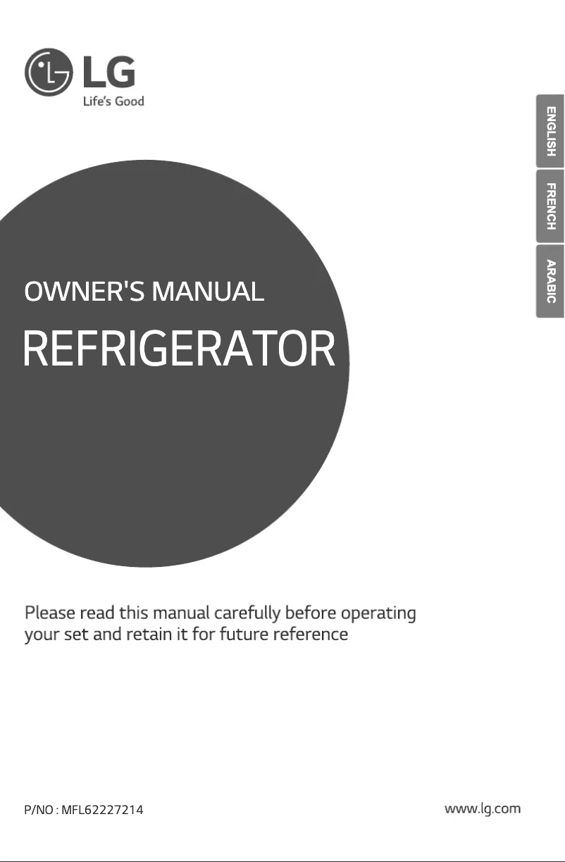 Page 1 de la notice Manuel utilisateur LG GR-S324RPMF