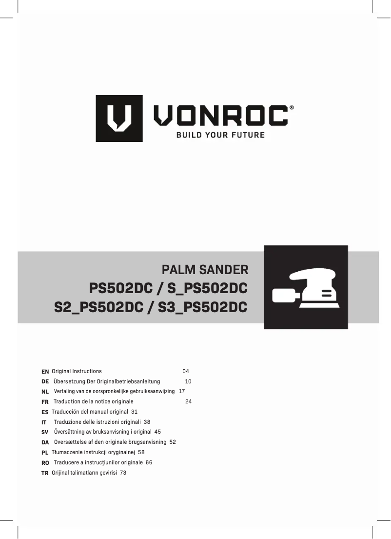 Page n°1 - Manuel utilisateur Vonroc S2_PS502DC