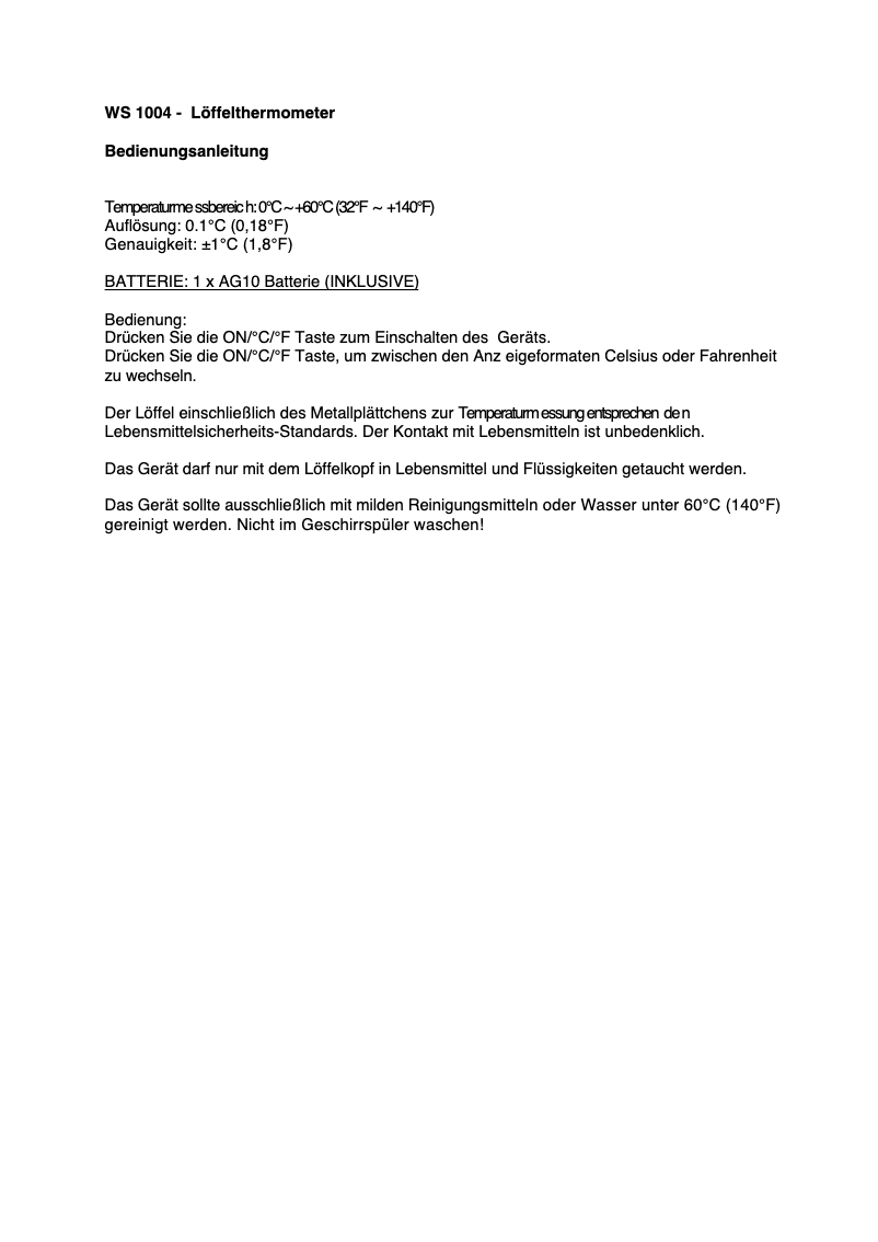 Página 1 del manual Manual de usuario Techno Line WS 1004