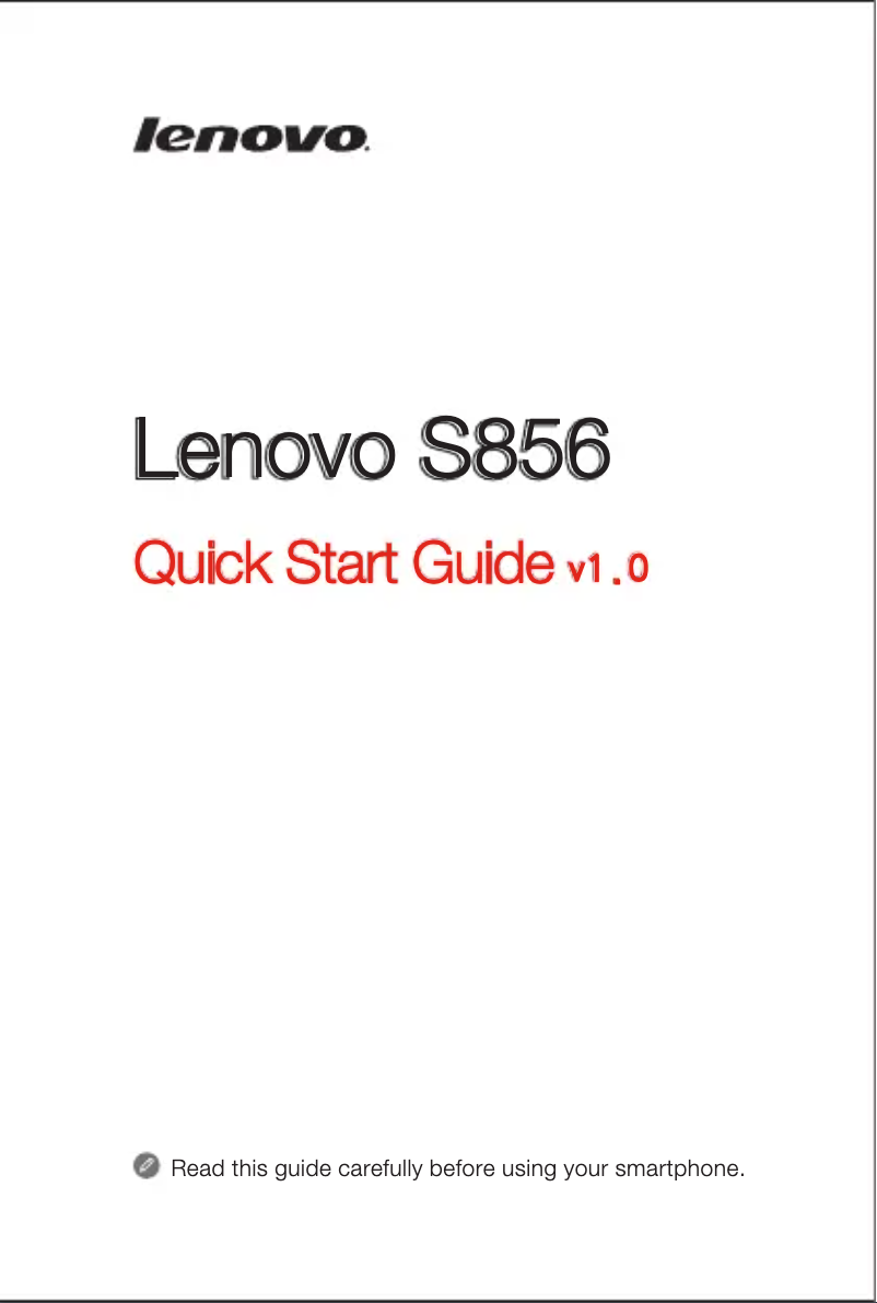 Page 1 de la notice Manuel utilisateur Lenovo S856