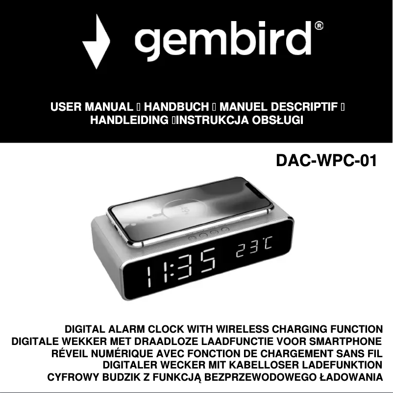 Page 1 de la notice Manuel utilisateur Gembird DAC-WPC-01